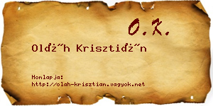 Oláh Krisztián névjegykártya
